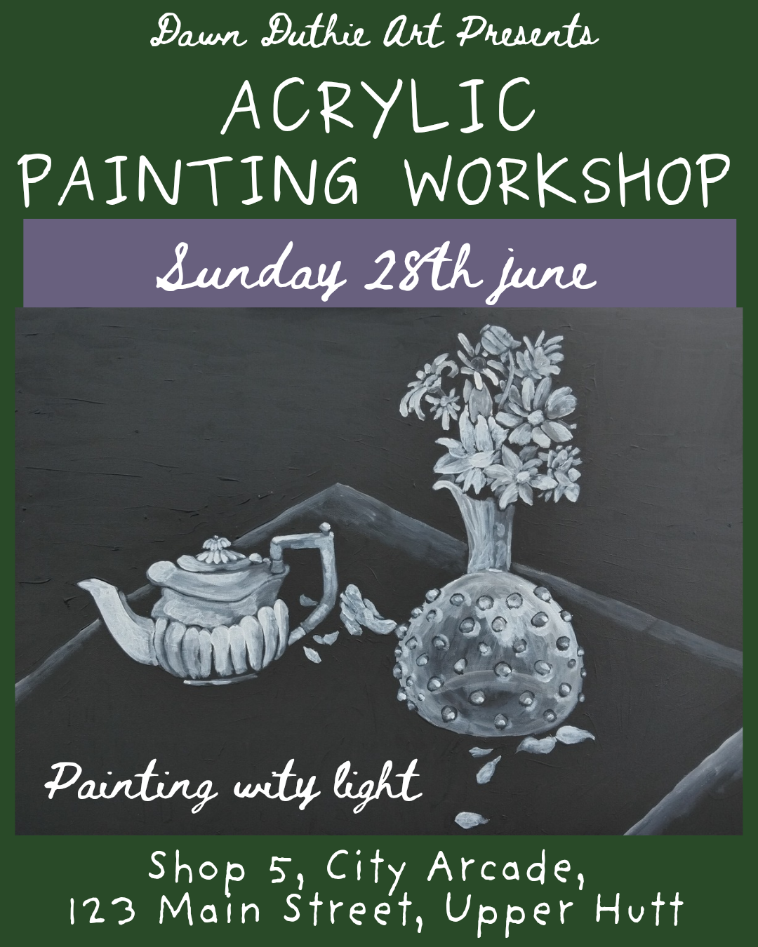 Still Life Painting Workshop Upper Hutt | One Day Art Class with Dawn Duthie