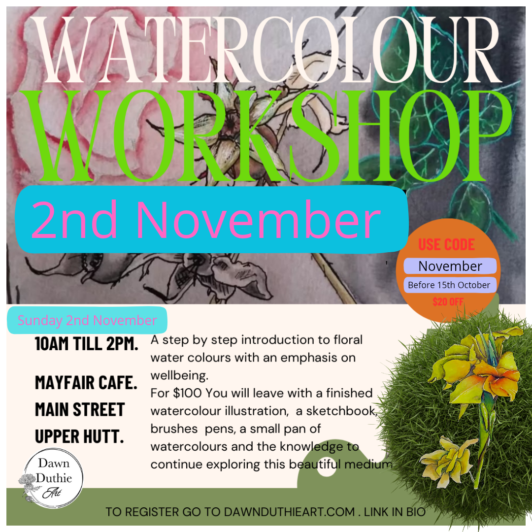 NOVEMBER 2nd Watercolour florals for wellbeing workshop