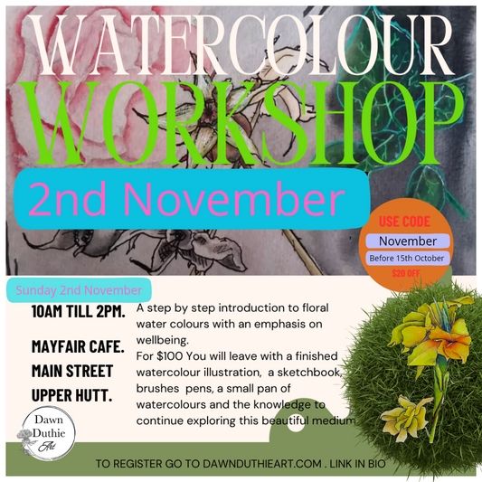 NOVEMBER 2nd Watercolour florals for wellbeing workshop