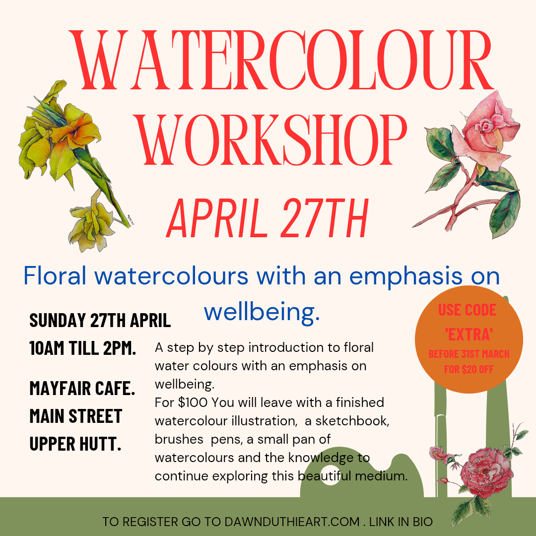 April 27th Watercolour florals for wellbeing workshop
