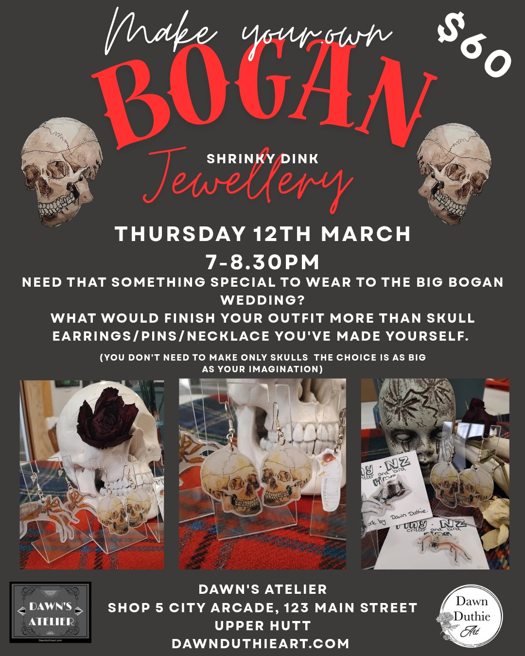 Bogan shrinky dink jewellery workshop