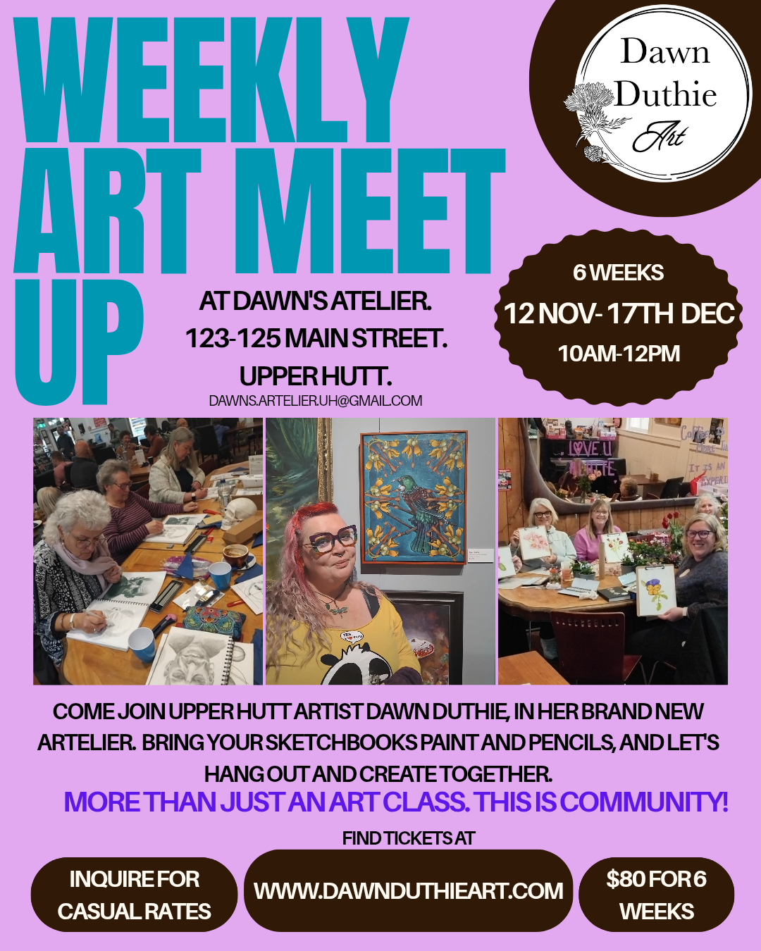 Weekly art meet-up. (Nov 12th-Dec 17th)