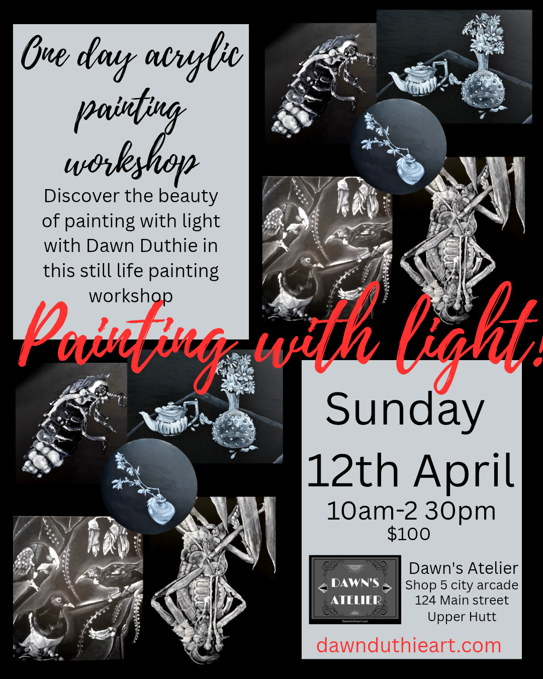 Painting with light! One day acrylic painting workshop