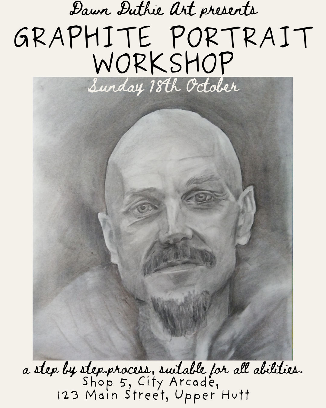Portrait Drawing Workshop | 18th October | Upper Hutt | Graphite Portrait Class at Dawn’s Atelier