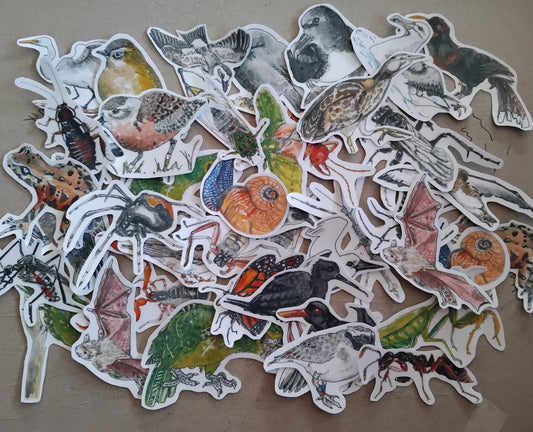 All the NZ critters Stickers (2 pack). Free shipping!