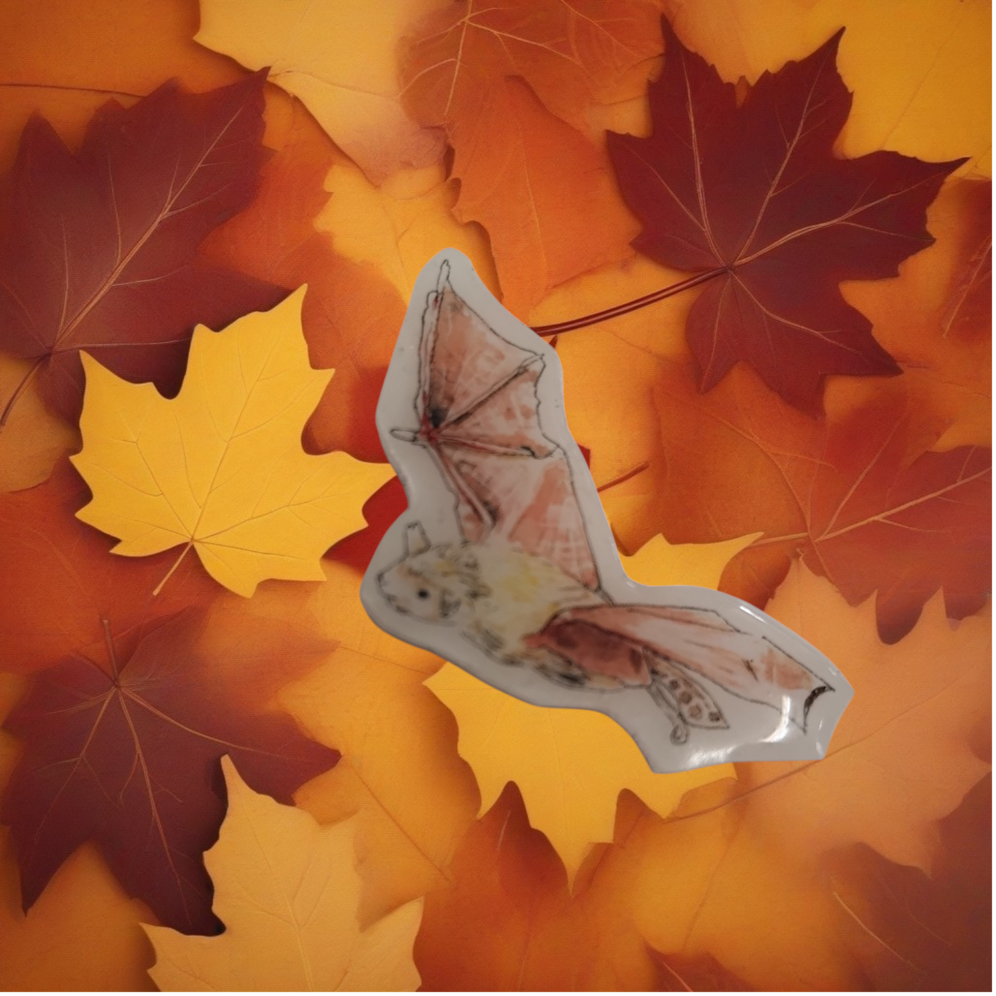 NZ long tailed bat pin badge