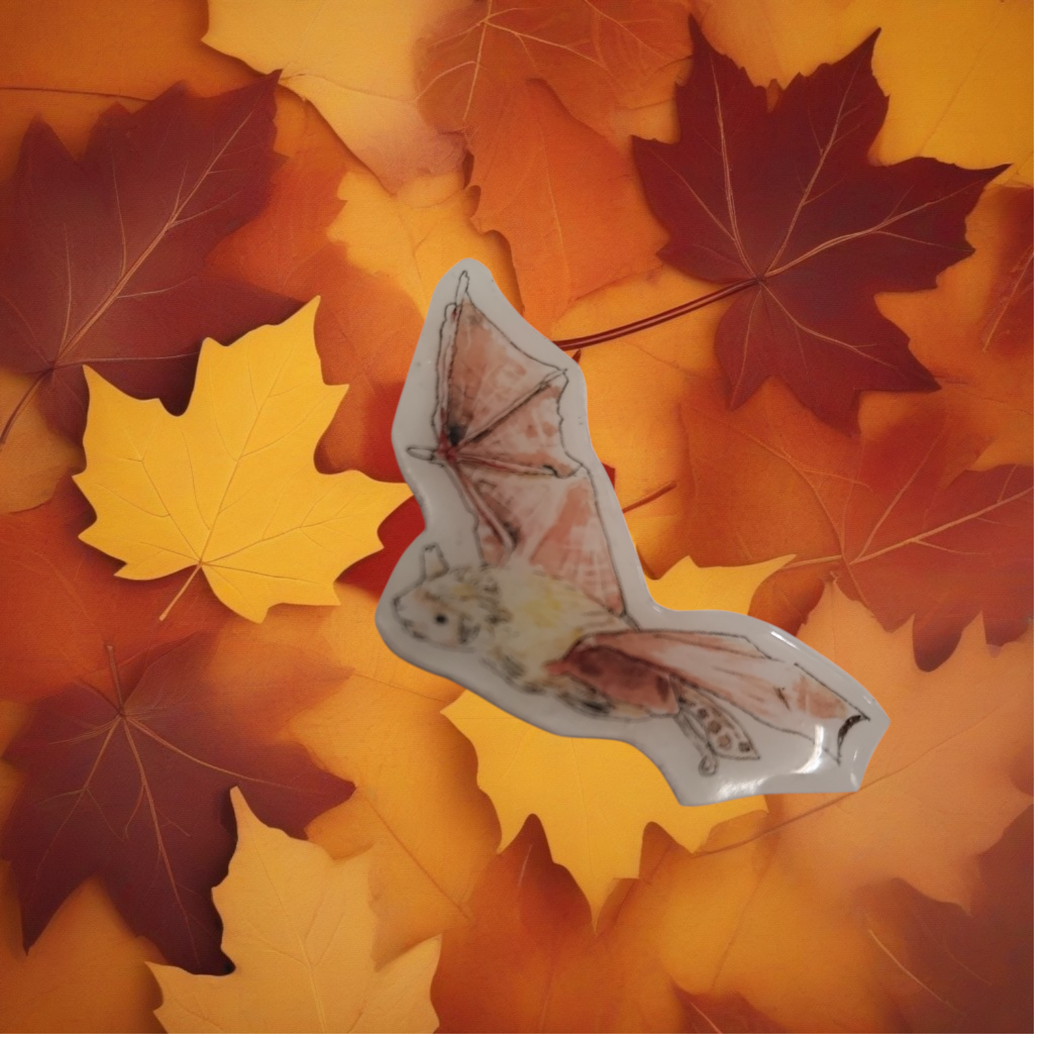 NZ long tailed bat pin badge