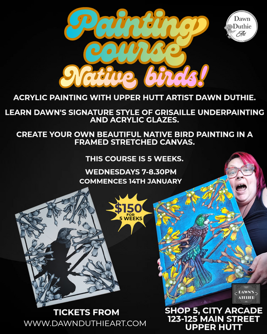 Acrylic painting course: Native birds.