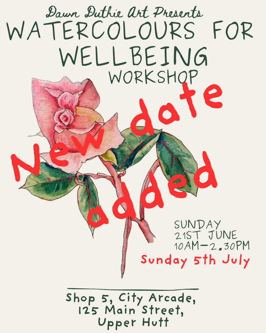 Watercolour Floral Illustration Workshop in Upper Hutt | Relaxing Art & Wellbeing Day at Dawn’s Atelier