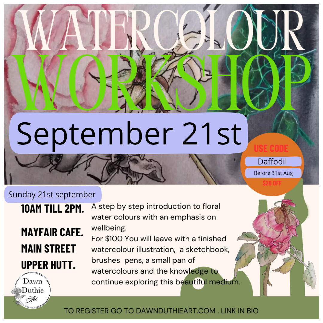 September Watercolour florals for wellbeing workshop