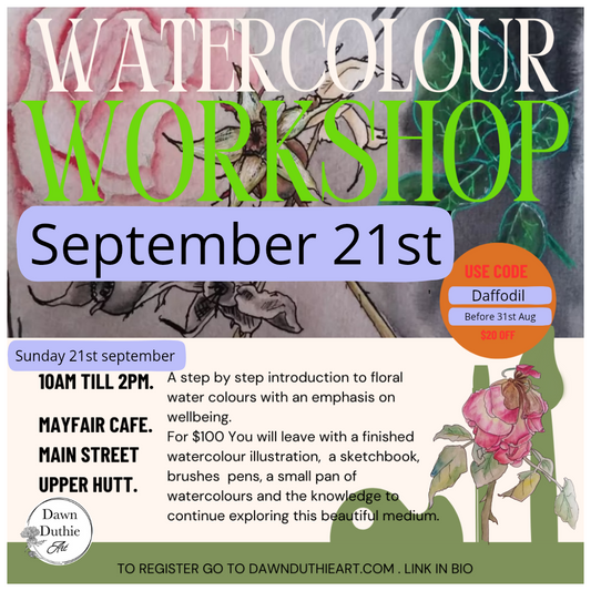 September Watercolour florals for wellbeing workshop