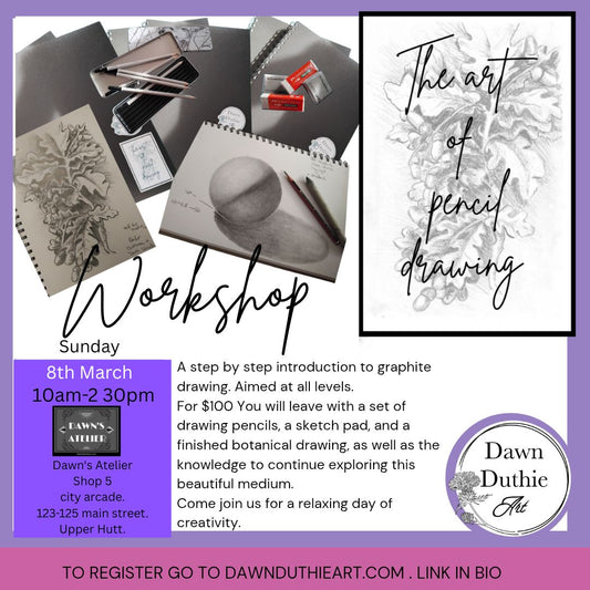 The Art of pencil drawing workshop, 8th march