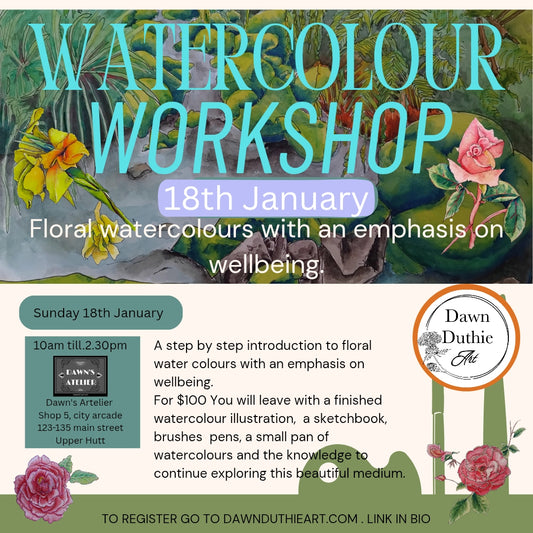 January watercolour for wellbeing workshop