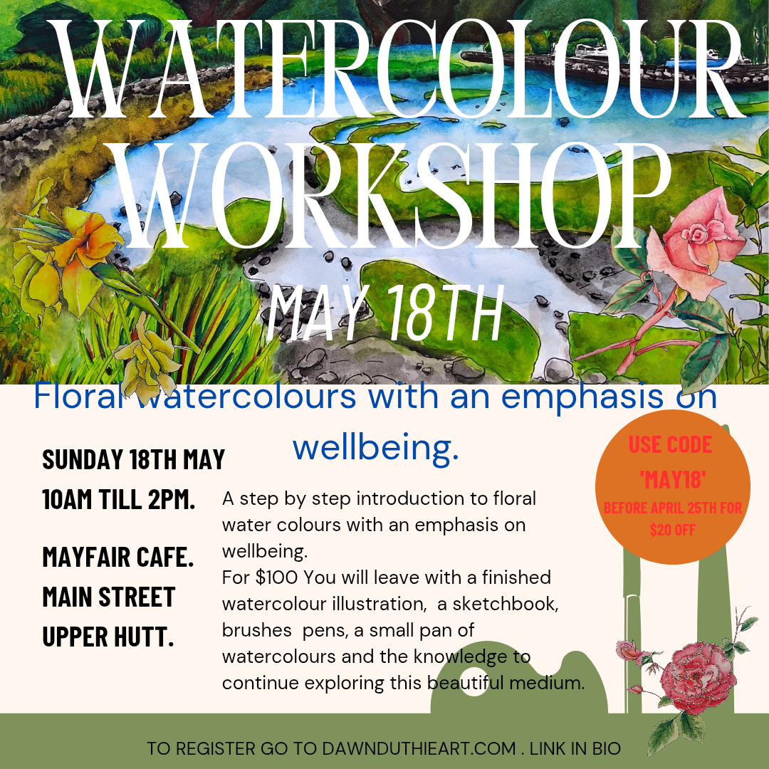 18th May Watercolour florals for wellbeing workshop