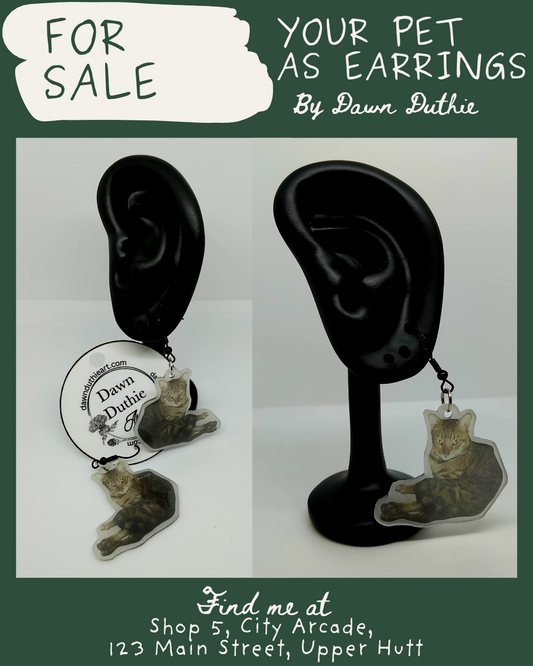 Custom Pet Photo Shrinky Dink Earrings – Personalised Pet Jewellery