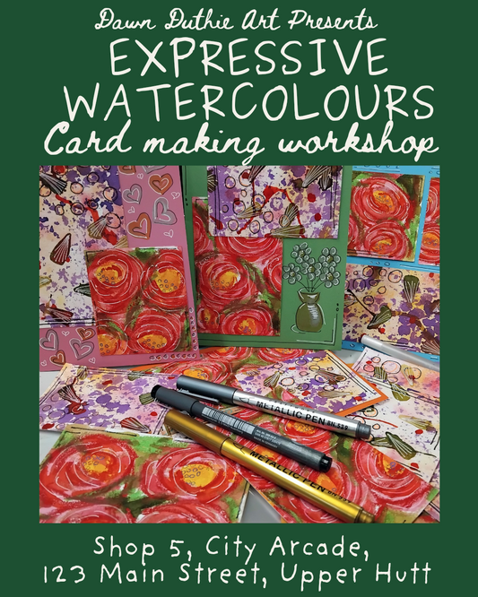 Expressive Watercolour & Mixed Media Workshop – Create Handmade Cards in Upper Hutt