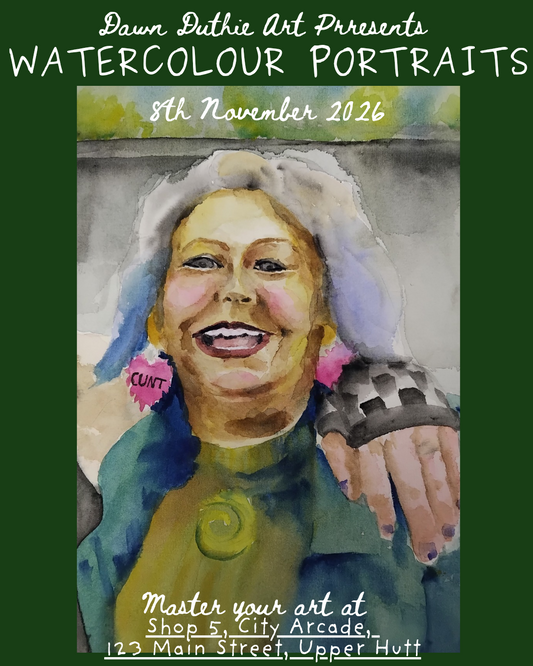 Watercolour portrait Workshop in Upper Hutt | Relaxing Art Day at Dawn’s Atelier | 8th November