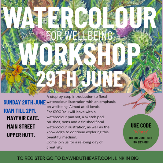 June 29th Watercolour florals for wellbeing workshop