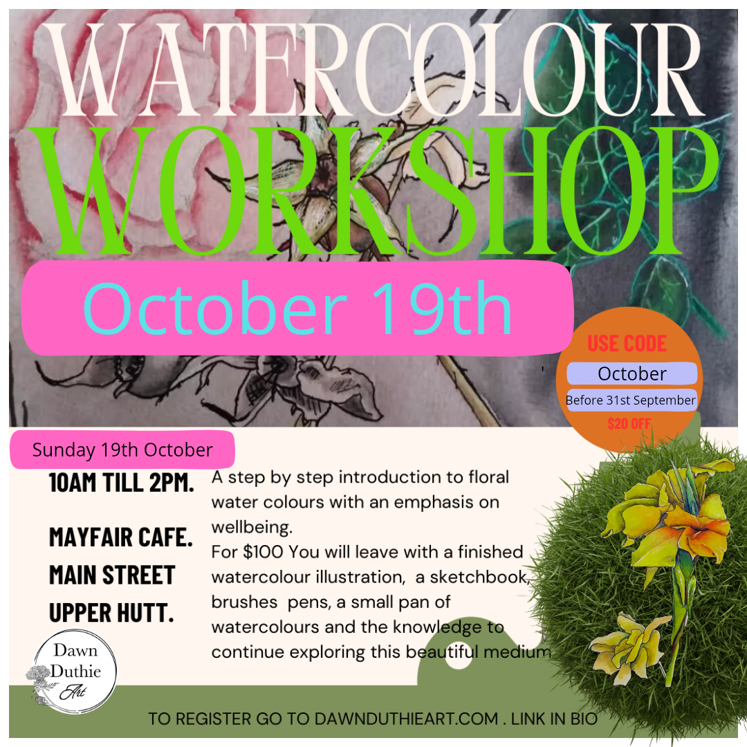 October Watercolour florals for wellbeing workshop