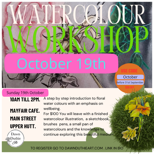 October Watercolour florals for wellbeing workshop