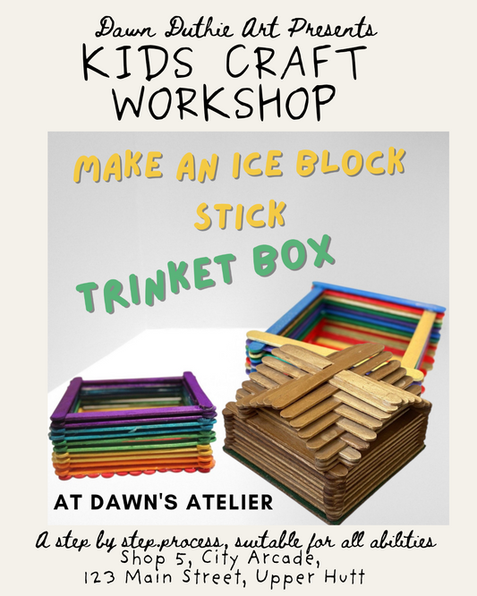 School Holiday Kids Craft Workshops at Dawn’s Atelier, Make an Ice Block Stick Trinket Box