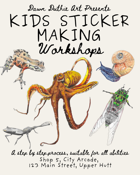Kids Sticker Making Workshop. Children's Art Class.Upper Hutt.